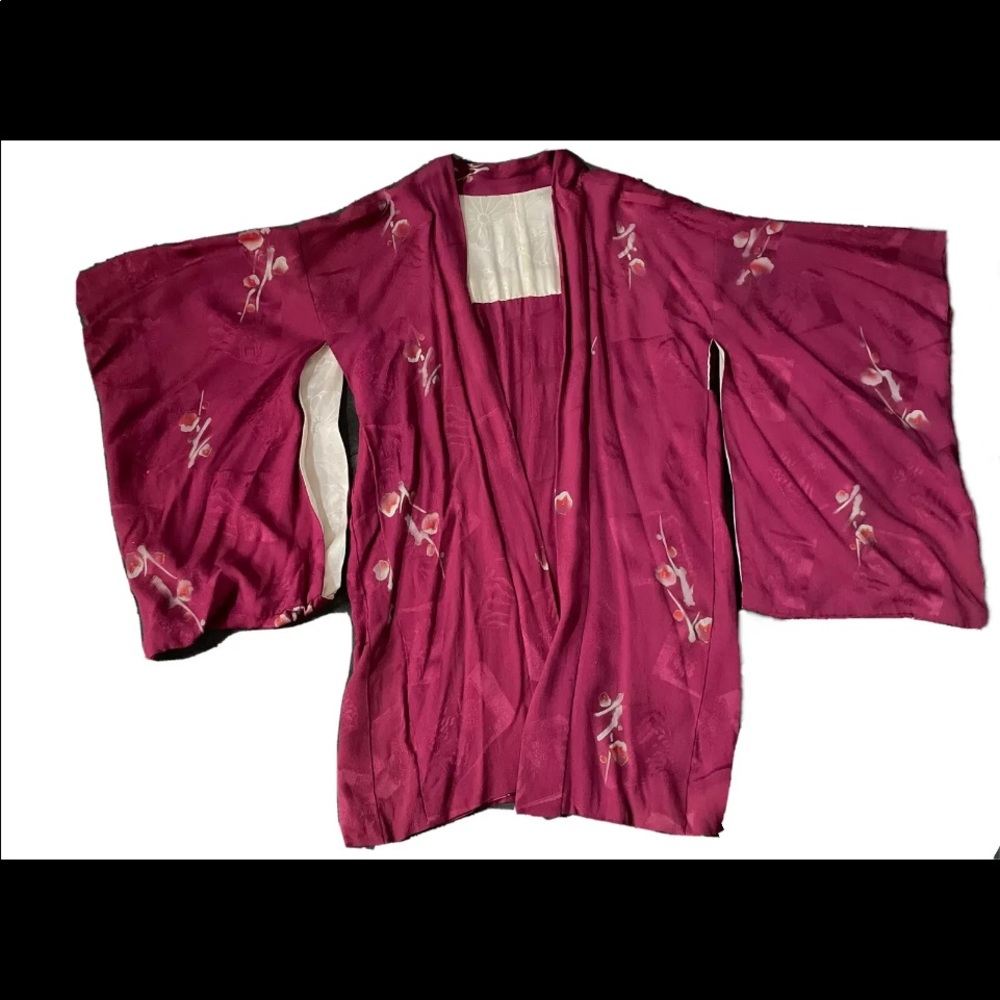 Authentic Fuchsia Haori Silk Kimono from Japan